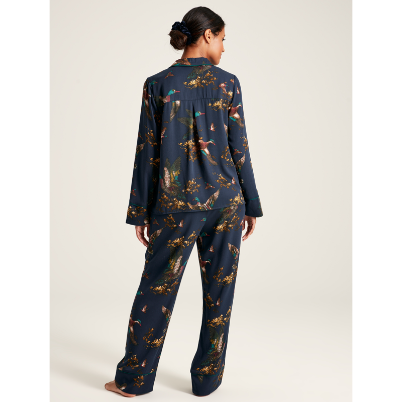 Joules Alma Nightwear Set - Navy Bird Print-2